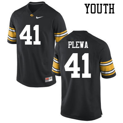 Youth #41 Johnny Plewa Iowa Hawkeyes College Football Jerseys Sale-Black - Click Image to Close